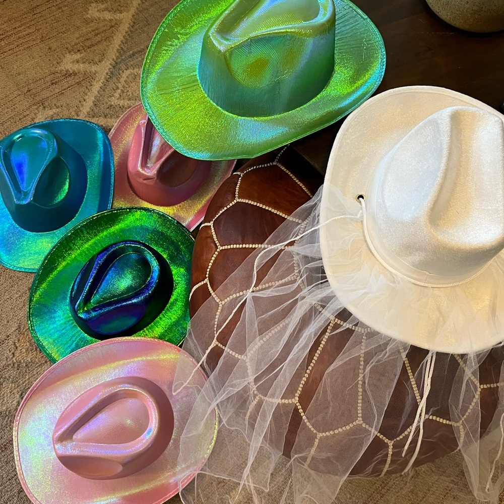 Set of 6 Bachelorette Cowgirl Hats